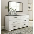 thumbnail image 2 of Signature Design by Ashley Shawburn Six Drawer Dresser, Two-Tone Whitewash and Rustic Gray, Modern Farmhouse, 2 of 8