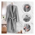 thumbnail image 3 of Bata de Baño Suave, Absorbente y de Secado Rápido, Unisex Real Textil (Gris, Unitalla), 3 of 6