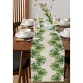 thumbnail image 2 of Table Runner Dresser Scarf 13 x 36 Inch Monstera Green Tropical Leaf Linen Background Table Runners Non-Slip Heat Kitchen Dining Table Decor for Indoor Outdoor Home Party Decoration, 2 of 7