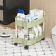 thumbnail image 4 of Estante De Almacenamiento De Plástico Carrito de almacenamiento verde de 2 niveles con reposabrazos, organizador de artículos de tocador para cocina y baño, para sala de estar (1 unidad) JASKFLY, 4 of 8
