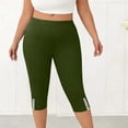 thumbnail image 2 of Plus Size Yoga Pants for Women Capri Length with Pockets Elastic Waist Solid Color Polyester 1Pc, 2 of 8