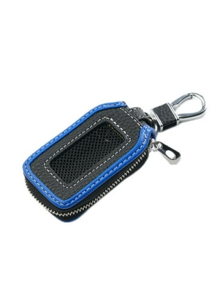 YEUHTLL Car Key Case PU Leather Fob Pouch Bag Zipper/ Snap Button Keyring  Car Remote Key Fob Bag Case Clear Window