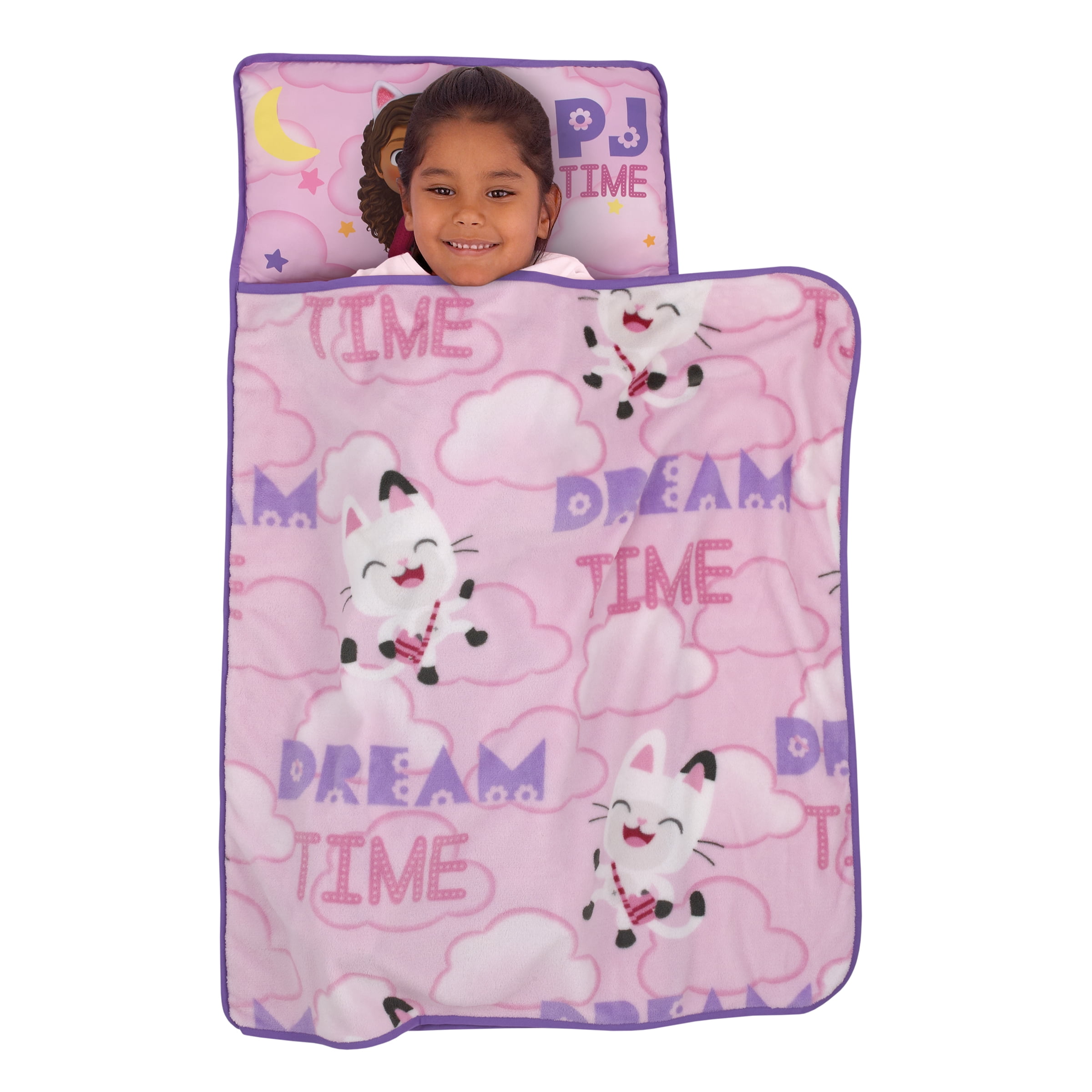 DreamWorks Gabby's Dollhouse Dream It Up Toddler Nap Mat, Pink, Purple, Preschool Girl