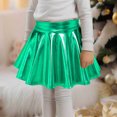 thumbnail image 4 of Girls Metallic Skater Skirt Christmas Halloween Cosplay Skirts Shiny Pleated Short Skirt Kids Dance Performance Party Skirt, 4 of 8