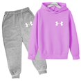 thumbnail image 3 of Conjunto de 2 piezas de sudadera y pantalones de terciopelo para niños, primavera y otoño, informal, sencillo, para niñas de 2 a 13 años, 3 of 5