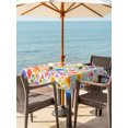 thumbnail image 3 of Outdoor Table Cloth with Umbrella Hole and Zipper, Colorful Spring Floral Waterproof Square Tablecloth 54"x54", Summer Watercolor Botanical Washable Table Cover for Outside Party Patio Picnic, 3 of 8
