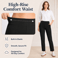 thumbnail image 4 of MASKERT Women’s Fleece Lined Pants, High Waisted Stretch Casual Pants, Warm Straight Leg Tapered Pants for Winter, Golf, Hiking & Daily Wear, 4 of 9