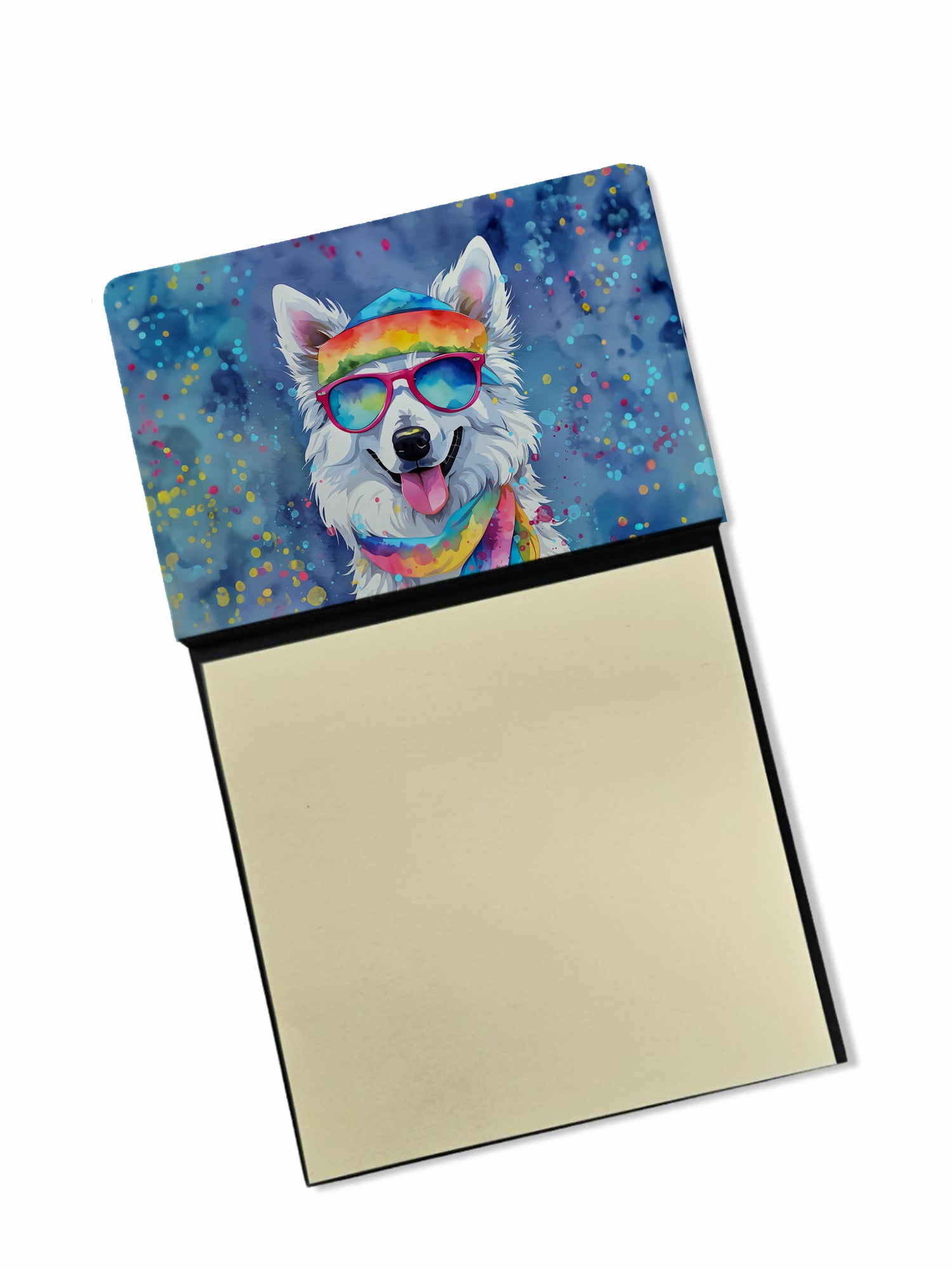 English Bulldog Hippie Dawg Sticky Note Holder 3.25 in x 5.25 in