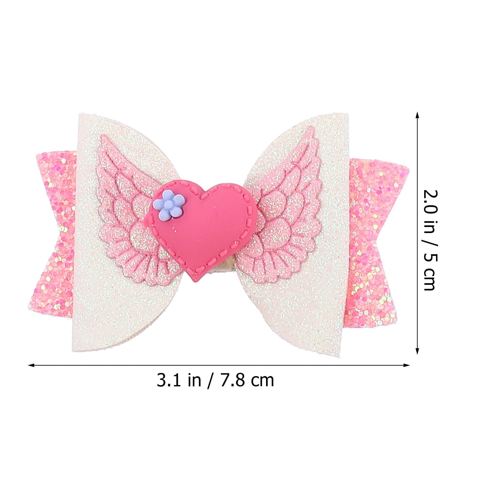 LOLIPPYY Girls Valentine Hair Accessories Set, 4pcs Non-Woven Fabric Hair Bows for Kids and