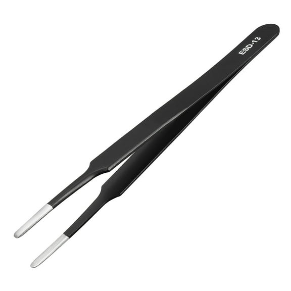 ESD Anti-static Stainless Steel Tweezers Blunt Tip Non-magnetic 4.8 inch Long