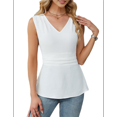 thumbnail image 3 of Women'S Summer Tank Tops Dressy Casual Blouses Business Work Outfits Sleeveless Peplum Shirts White S, 3 of 7