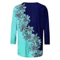 thumbnail image 4 of Juesizh T Shirts for Women Plus Size Crew Neck Shirts Trendy Loose Print 3/4 Sleeve Pullover Tee Shirts, S-5XL, 4 of 8