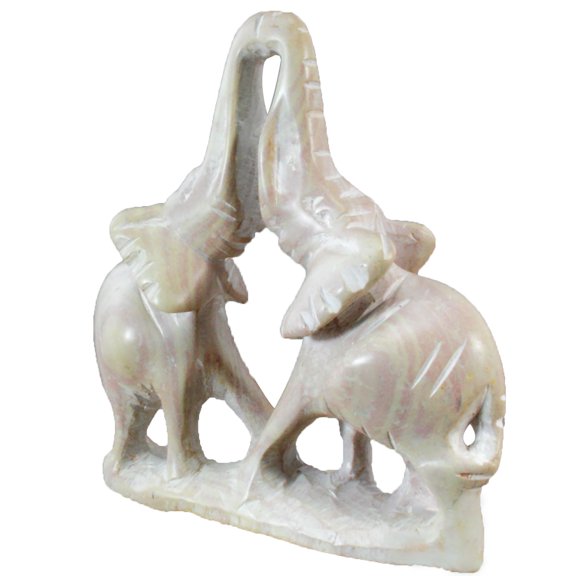 Stoneage Arts Inc 6" White Kissing Elephant Statue