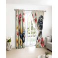 thumbnail image 3 of Vintage Rooster Blackout Curtains for Bedroom/Living Room, Thermal Insulated Kitchen Curtains, Spring Floral Watercolor Pastoral Animals Grommet Darkening Window Treatment Drapes 52"x72"x2, 3 of 8