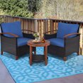 thumbnail image 3 of Gymax Ensemble de Conversation en Rotin Osier pour Patio 3 Pcs Ensemble de Meubles d'Extérieur avec Coussin, 3 of 10