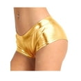thumbnail image 3 of MSemis Women's Metallic PVC Leather Booty Shorts High Waisted Briefs Hot Pants, 3 of 4
