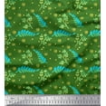 thumbnail image 1 of Soimoi Green Crepe Silk Fabric Dot & Leaves Fabric Prints By Yard 42 Inch Wide, 1 of 1