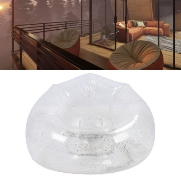 Inflatable Chair, Transparent PVC Blow Up Couch Chair Space Saving Comfortable Relaxing Inflatable Lounge Chair Portable Inflatable Furniture for Bedroom, Balcony, Pool, Travel
