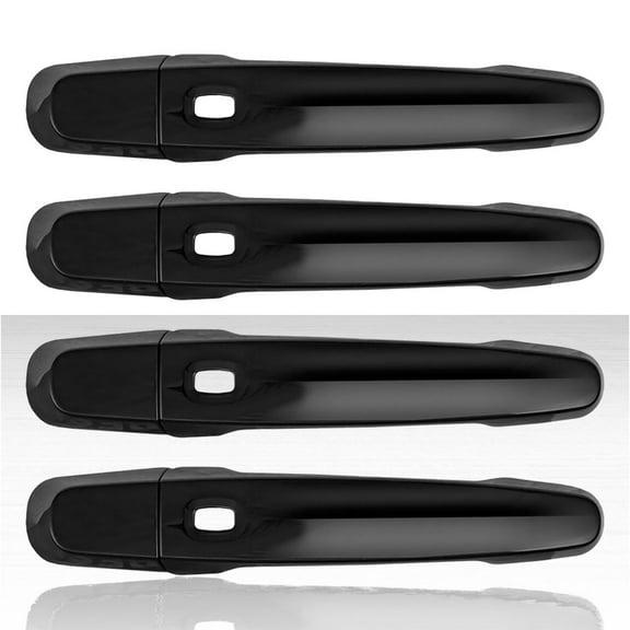 Set of 4 Door Handle Covers for 2017-2019 GMC Acadia - Gloss Black w/Smart Key