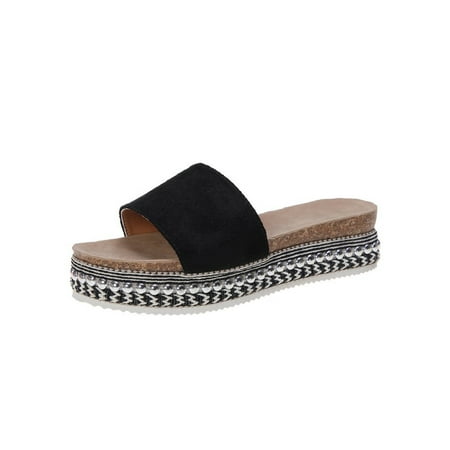

Zodanni Ladies Nonslip Slip On Slides Womens Indoor&Outdoor Fashion Lightweight Platform Sandal