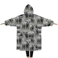 thumbnail image 2 of Oversized Wearable Blanket Hoodie,Gray Highland Cow Group Pattern Sherpa Blanket Hoodie with Super Pockets,Super Warm Fuzzy Pullover for Women & Men, 2 of 6