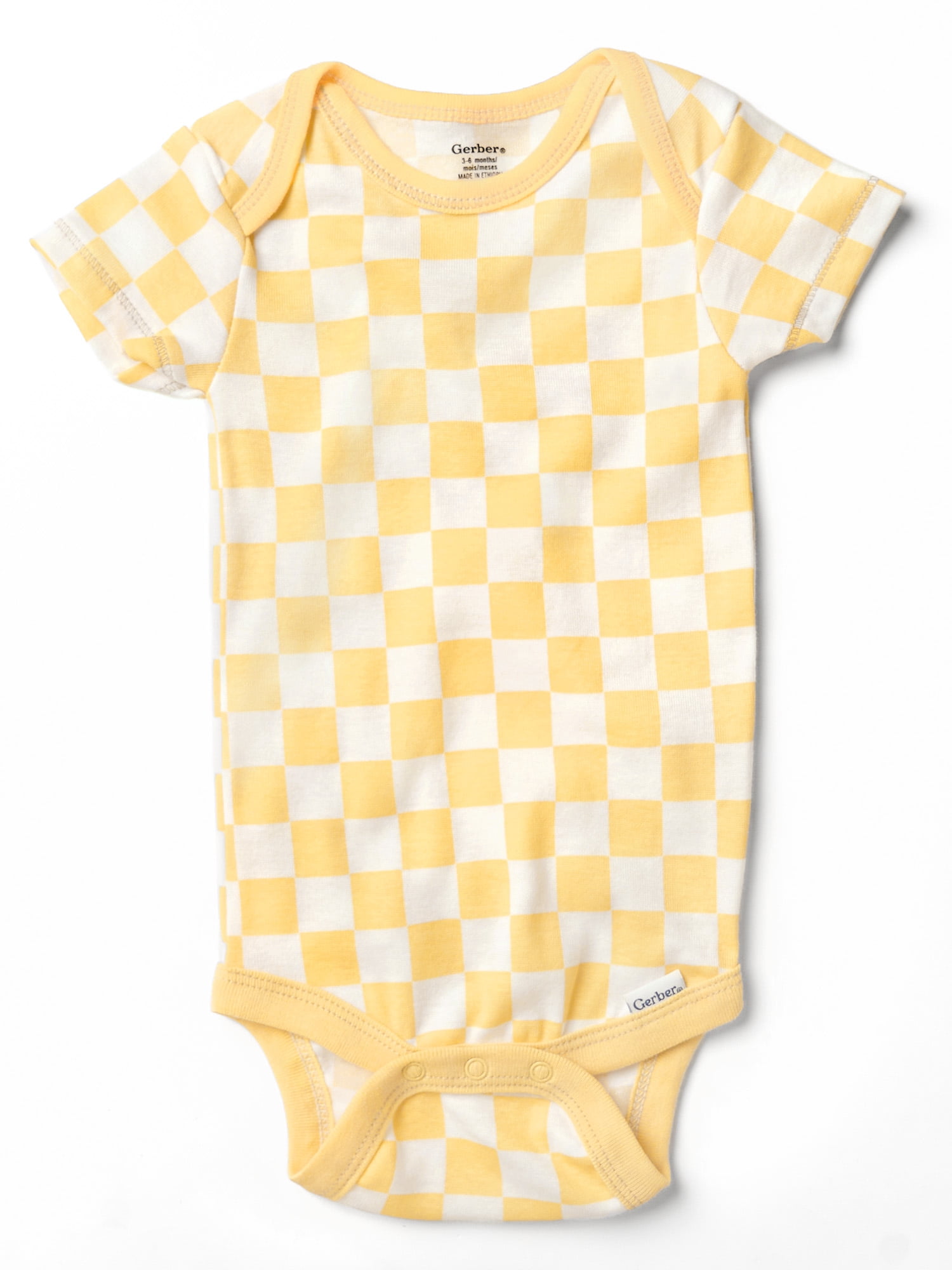 Gerber Baby Boy or Girl Neutral Short Sleeve Cotton Onesies, 2-Pack, Sizes Newborn - 12 Months