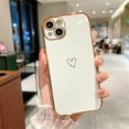 thumbnail image 2 of Compatible with iPhone 13 Case, Cut Cartoon Soft Silicone Love Heart Pattern Slim Protective Shockproof Girls Women Case Cover for iPhone 13 -White, 2 of 8