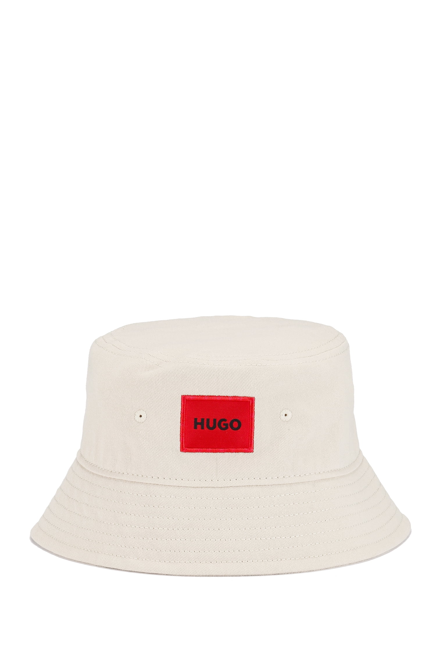 HUGO - Bucket hat with stacked-logo print and branded label