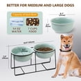 thumbnail image 3 of Raised Dog Food and Water Bowl with Non Slip Stand - Ceramic Pet Dishes for Medium to Big Dogs - 2 x 1600 ml, 3 of 7