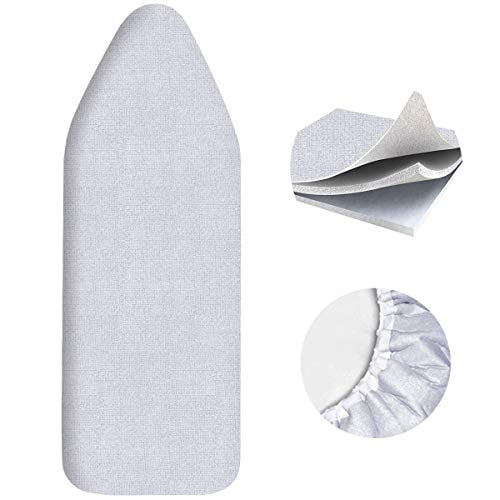 3 Layer Ironing Board Cover & Pad 18 x 49 inch with Fasteners Titanium Coated 