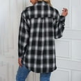 thumbnail image 2 of Women's Long Sleeve Plaid Button Down Pocket Shirt - Casual Spring & Autumn Wear, 2 of 7