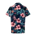 thumbnail image 4 of TTUHYWXI Hawaiian Shirts for Women Tropical Shirt Summer Beach Hawaii Button Down Short Sleeve Blouses Floral Tops Hawaii Outfits 2025 (Navy, XXL), 4 of 5
