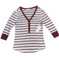 thumbnail image 1 of Treasure & Bond Haut henley en Lin Rayé Blanc à Manches 3/4 pour Femmes Taille TG, 1 of 1