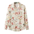 thumbnail image 1 of Camisas Casuales Para Hombre Camisa de manga larga de otoño e invierno para hombre Camisa con bolsillo con solapa y estampado de pecho (Beige, XXL), 1 of 7