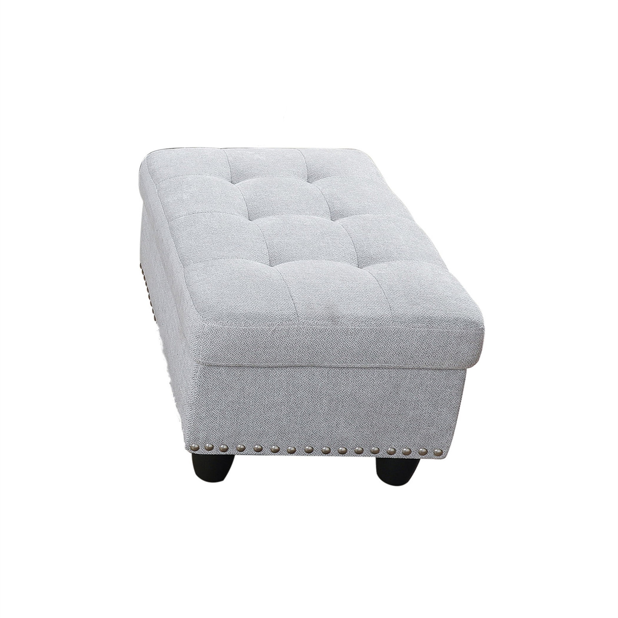 Aukfa 3 Piece Sofa Set, L shape Sectional Couch with Storage Ottoman&Cup Holder, Linen, Right Hand, Light Gray