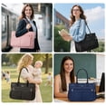 thumbnail image 7 of Teacher Tote Bag 15.6 inch Laptop Bag for Women, Work Bags Nurse Bible Bag Quilted Lightweight Laptop Tote Computer Briefcase for School Travel Office College, Pink, 7 of 7