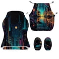 thumbnail image 4 of Whosucclay Sci-fi City Print Gaming Chair Cover, Stretchable Machine Washable Computer Chair Seat Slipcovers with Armrest Cover Fits Most Office/PC Chairs & Racing Style Seats, 4 of 8