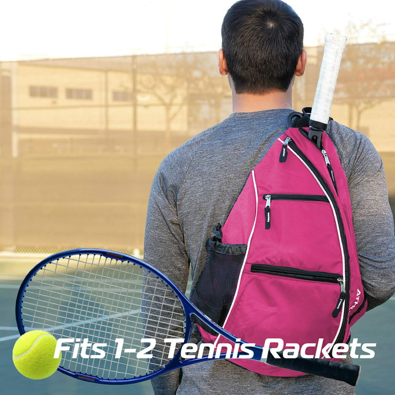 Athletico Sling Bag - Crossbody Backpack for Pickleball, Tennis, Racketball, and Travel for Men and Women (Pink)
