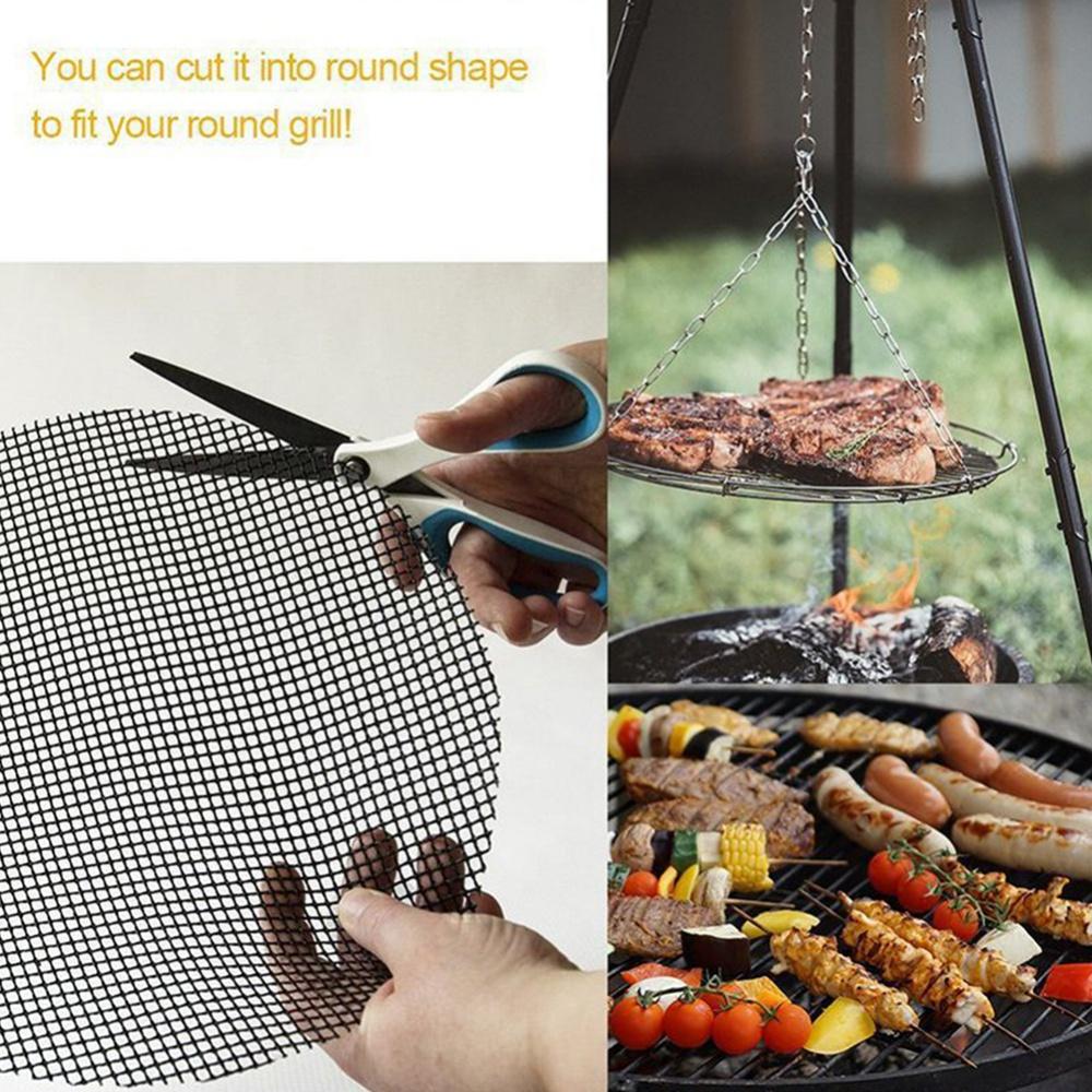 3Pcs Reusable BBQ Mesh Grill Mat Set,Heavy Duty Nonstick Mesh Grilling Mats & Barbecue Accessories for Charcoal, Electric Grill,15.75 x 13 in,Black - image 3 of 7