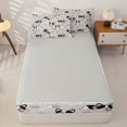 thumbnail image 4 of Manfei Cartoon French Bulldog Zipper Full Size Comforter Sets with Fitted Sheet and 2 Pillowcases, Cute Dog Paw Zipper Bedding Set, Light Gray, Gray Reversible, 4 Pieces, 4 of 7