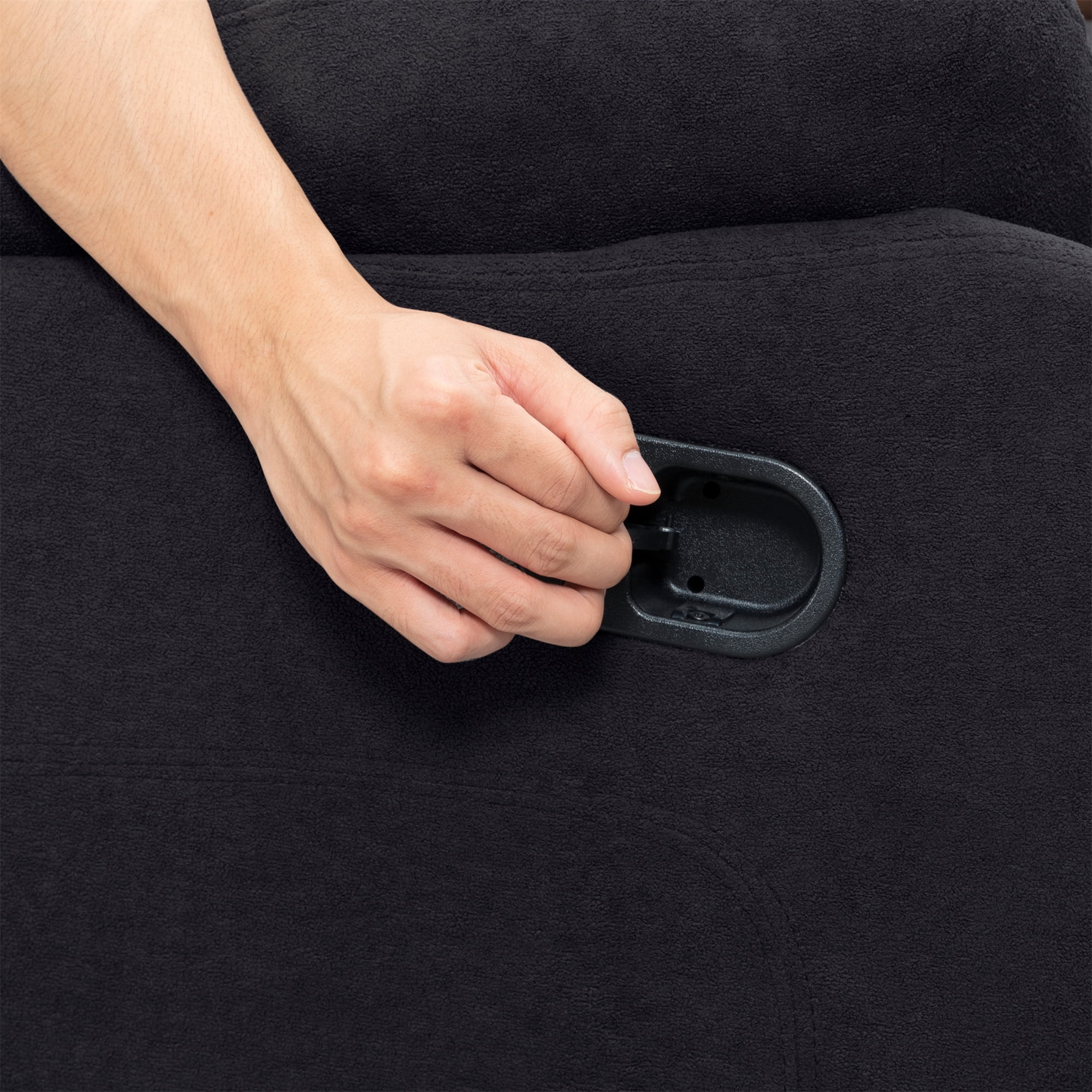 Black 2-Seat Reclining Loveseat - Modern Microfiber Couch