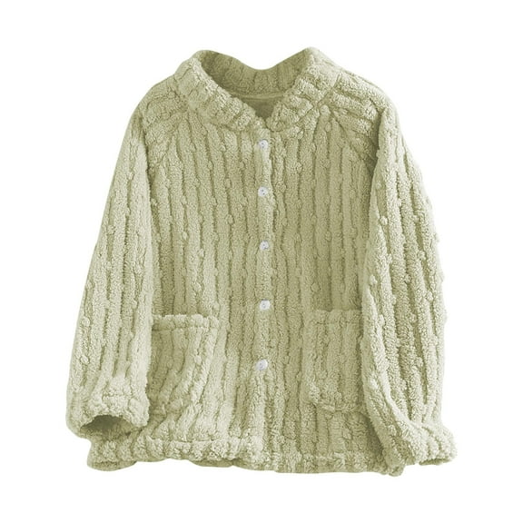 Turilly Womens Fuzzy Fleece Sherpa Pullovers Women's Winter Solid Color Flannel Long Sleeved Pullovers Warm Home Clothes
