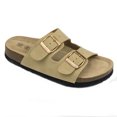 thumbnail image 1 of Women's Double Strap Genuine Leather Footbed Insole Flat Sandals, 1 of 5