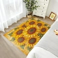 thumbnail image 3 of Sunflower Rug for Office, Vintage Yellow Flower Area Rug, Floral Botanical Rustic Rugs, Farmhouse Carpet, Sunflower Home Decor Gifts 5x8ft, 3 of 6