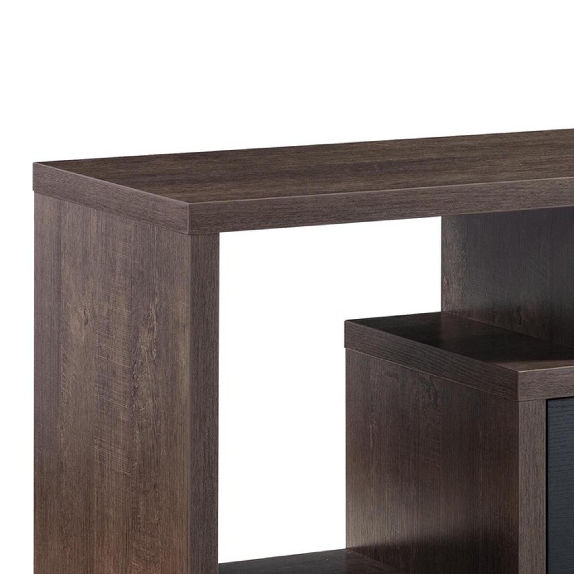 Elle 60 Inch TV Media Entertainment Console, 3 Compartments, Drawer, Walnut - image 2 of 5