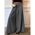 thumbnail image 4 of Women'S Striped Wide Leg Pants Elastic Waist Baggy Palazzo Trousers with Pockets Going Out Outfits Gray L, 4 of 10