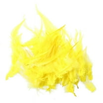 50 PCS Dyed Rooster Feathers for Decoration 10 - 15 cm - Yellow y3909