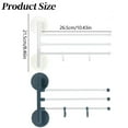 thumbnail image 3 of Towel Rack Wall Mounted Bathroom Towel Rack, Space Saving Towel Holder, Swivel Stainless Steel Towel Bar, 360° Rotation 6 Arms Towel Racks for Bathroom Ciozy, 3 of 9