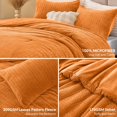 thumbnail image 4 of Fluffy Comforter King Set - Furry Burnt Orange Leaves Pattern Faux Fur Bed Set, Winter Ultra Soft Fuzzy Comfort Set, Velvet Bedding Set for Bed with 2 Pillow Cases, 4 of 14