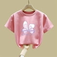 thumbnail image 4 of Spazoro Girls T-Shirts Tee, Cute Print Crew Neck Short Sleeve 100%Cotton Casual Tops for Kids Pink Size 8, 4 of 6
